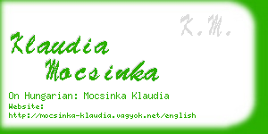 klaudia mocsinka business card